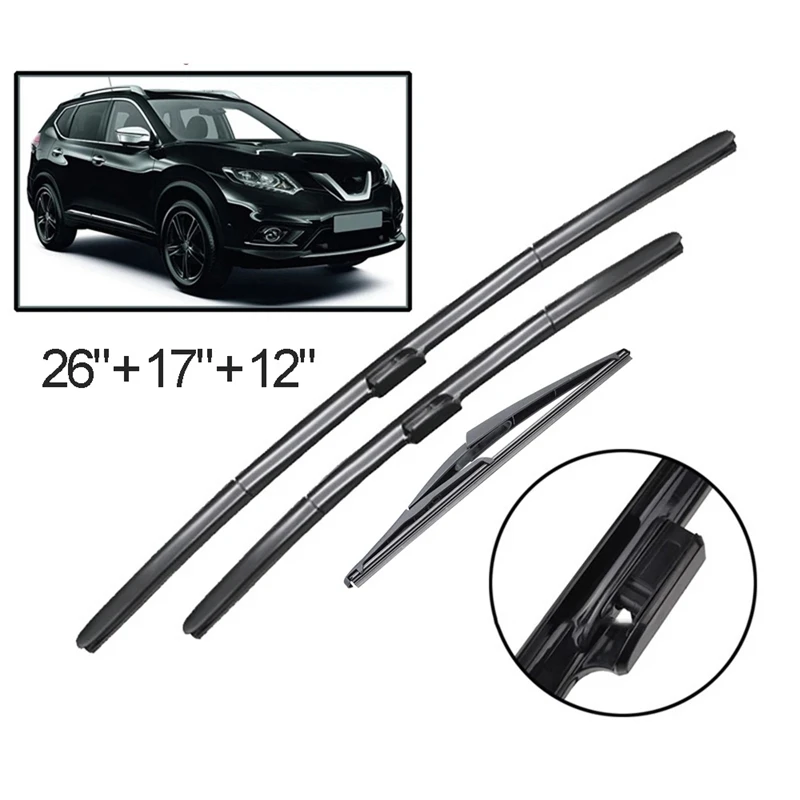 

3 Set Car Front And Rear Wiper Strip Windshield Windscreen Front Window For Nissan X-Trail T32 Rogue 2 2013 - 2019