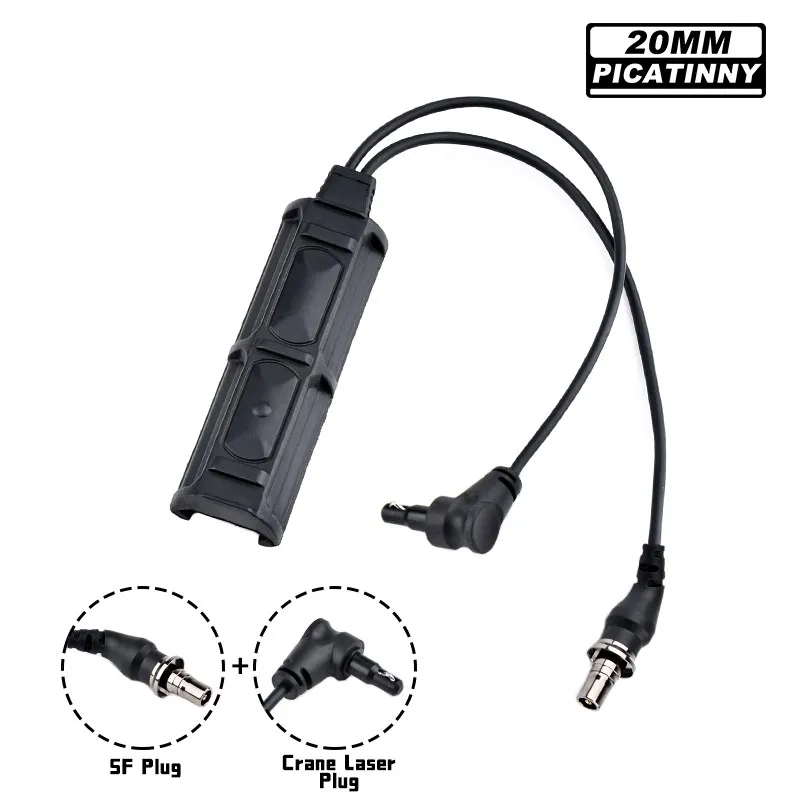 

WADSN Remote Dual Pressure Switch SF plug 2.5mm For PEQ DBAL NGAL M300 M600 Tactical Flashlight Hunting Airsoft Accessoriesch