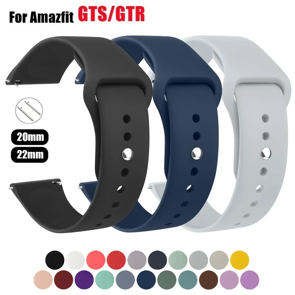 Silicone Sport Watch Band - 20mm/22mm Adjustable Strap