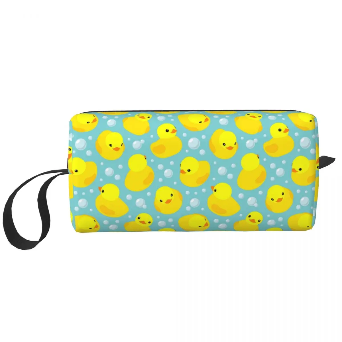 

Cute Yellow Duck Bubbles Makeup Bag Pouch Zipper Animal Cosmetic Bag Travel Toiletry Bag Organizer Storage Bag Men Women