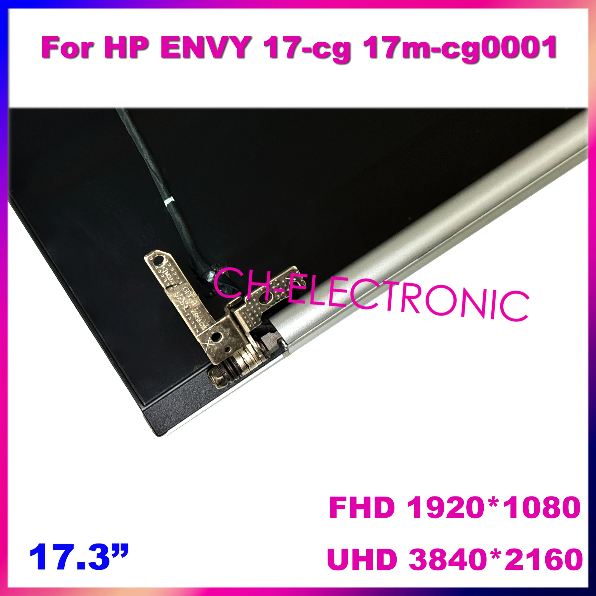 17.3'' LCD Touch Screen Replacement Full Assembly With Hinges For Hp Envy 17-CG 17m-cg  FHD UHD L87971-001 L87973-001 Display