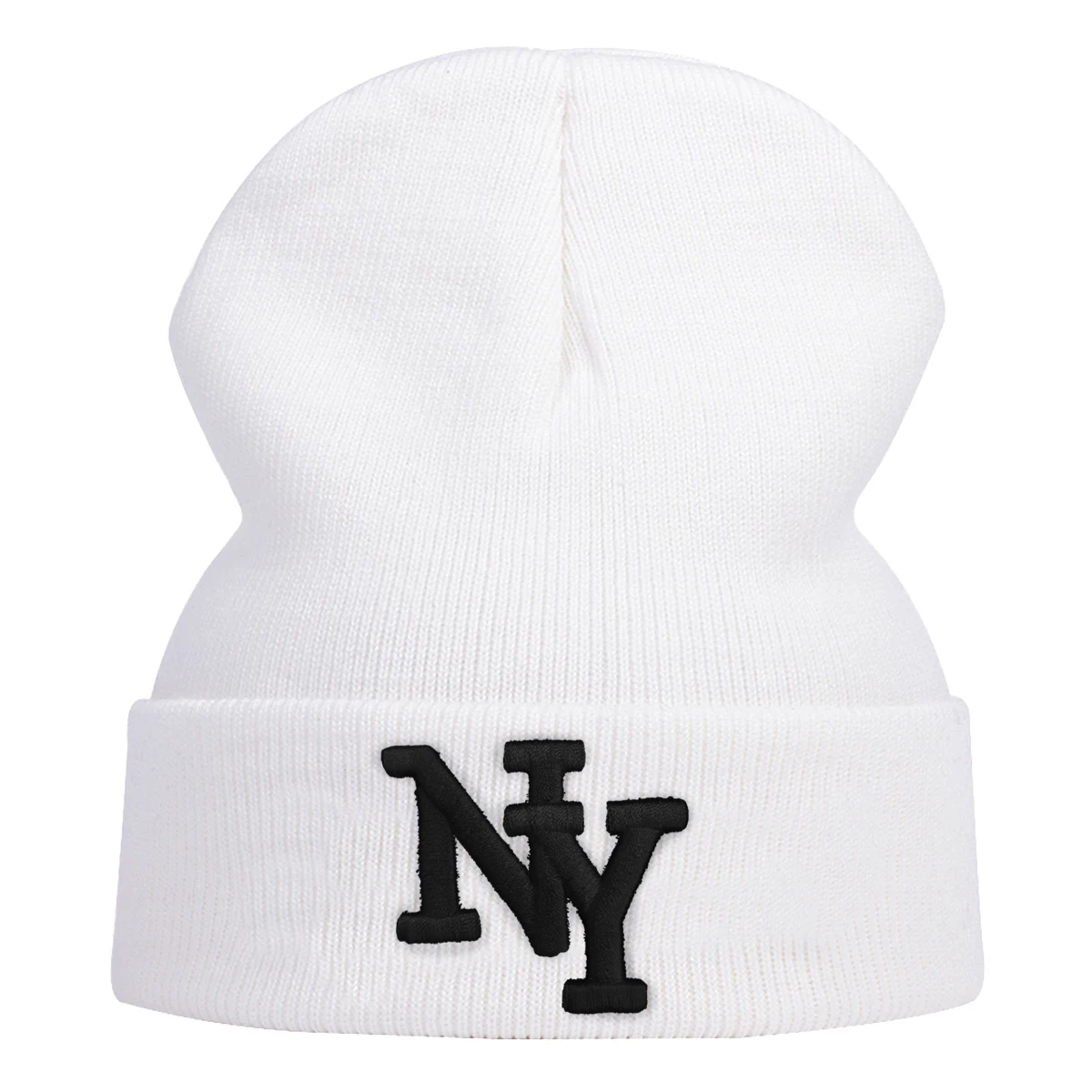 Unisex-Mützen mit Buchstabenstickerei, Herbst und Winter, warme Strickmütze für den Außenbereich, Hip-Hop-Kappen für Damen und Herren – Detail 3