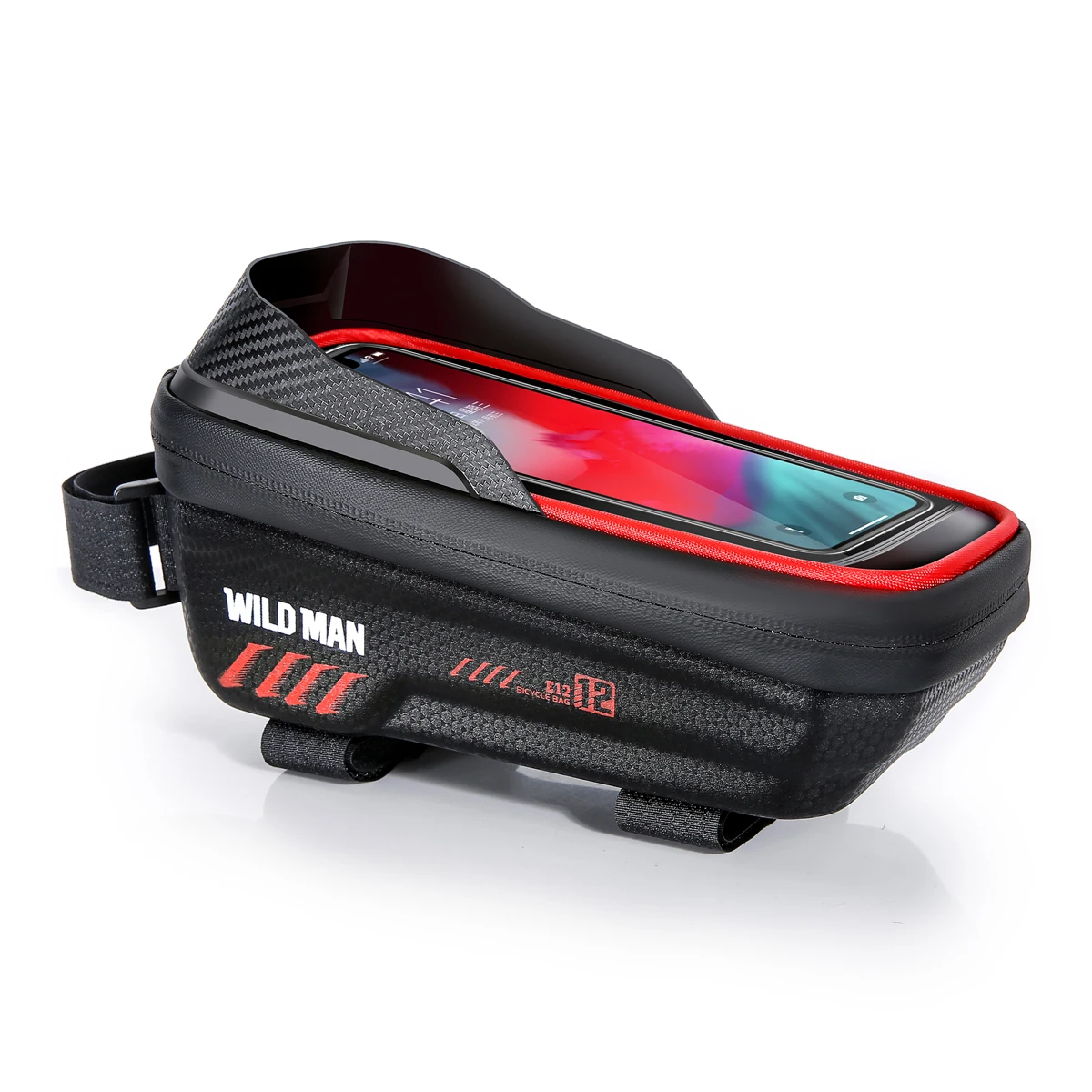 Bike Bag Bicycle Bag Bike Accessory WILD MAN E12 Road Mountain Bicycle Bag EVA Hard Shell Waterproof Touch Screen Front Beam Bag Upper Tube Mobile Phone Saddle