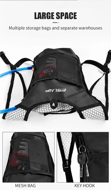 Zaino Ultraleggero Per MTB E Trekking - Impermeabile, 43x28x8cm, 0.3kg, Con Sacca D'Acqua, Unisex - Foto 5