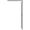 Black 39.4x76.8 Walk-in Shower Wall with Shelf - ESG Glass & Aluminum Design 6