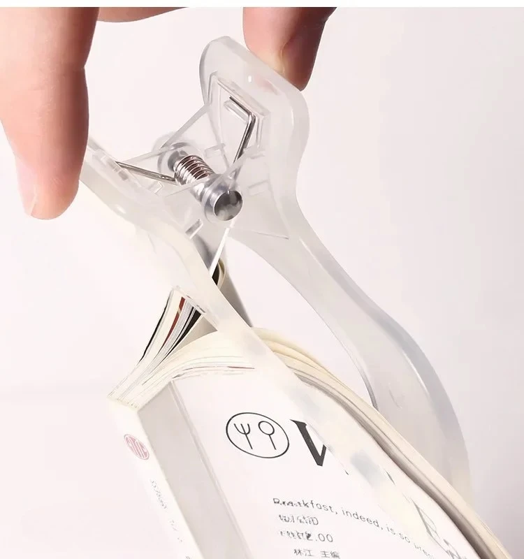 Transparent Plastic Book Clip Simple Reading Aid Fixed Book Holder Bookmarks Creative Design Practical Note Holder for Bookstore