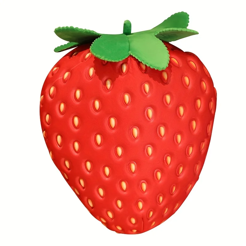 Cuddly Strawberry Plush Pillow Soft Toy Simulation Fruit Toy Stuffed Fruit Plushies Snuggly Pillow Birthday Gift for Kid & Adult 4