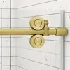 60x60 Frameless Sliding Tub Door Handle Glass Bathtub Shower Door 5/16" 8mm Clear SGCC Tempered Adjustable Walk-in Stainless 5