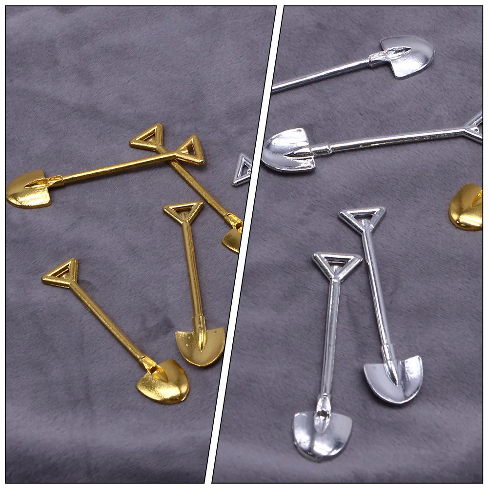 6Pcs 미니 삽 합금 마이크로 조경 삽 창의적인 미니 하우스 장식 작은 정원 도구 미니어처 원예