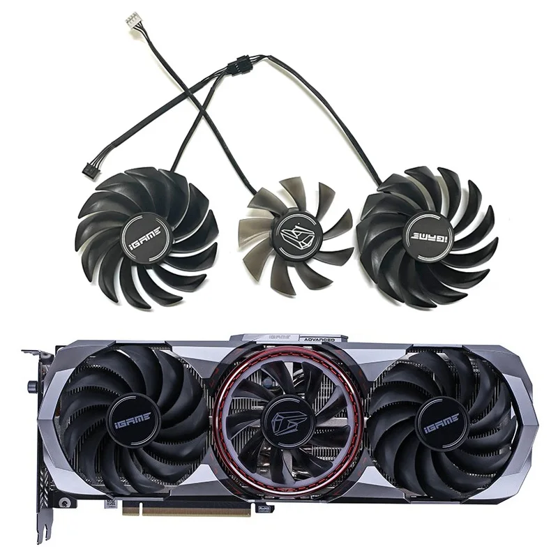 88Mm Dc 12V 0.5A Pva080E12R Rtx 3090 Gpu Cooler Per Igame Rtx 3060 3070 3080 Ti 3090 Vulcan Scheda Grafica Ventola Di Raffreddamento