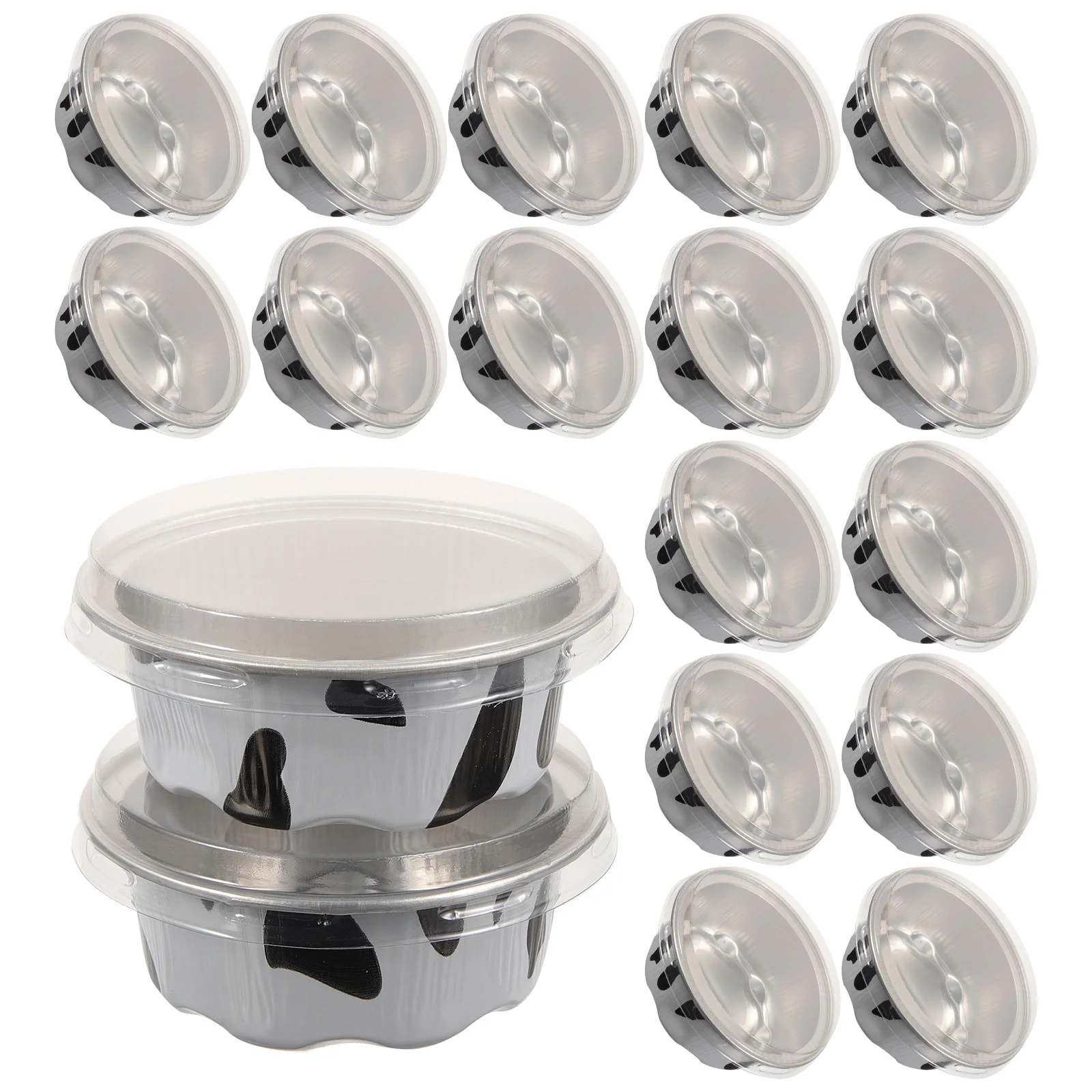 50 Pcs Dairy Cow Cake Cups Aluminum Containers With Lids Egg Tart Molds Cupcake Baking Molds Non Stick Muffin Cups Pudding