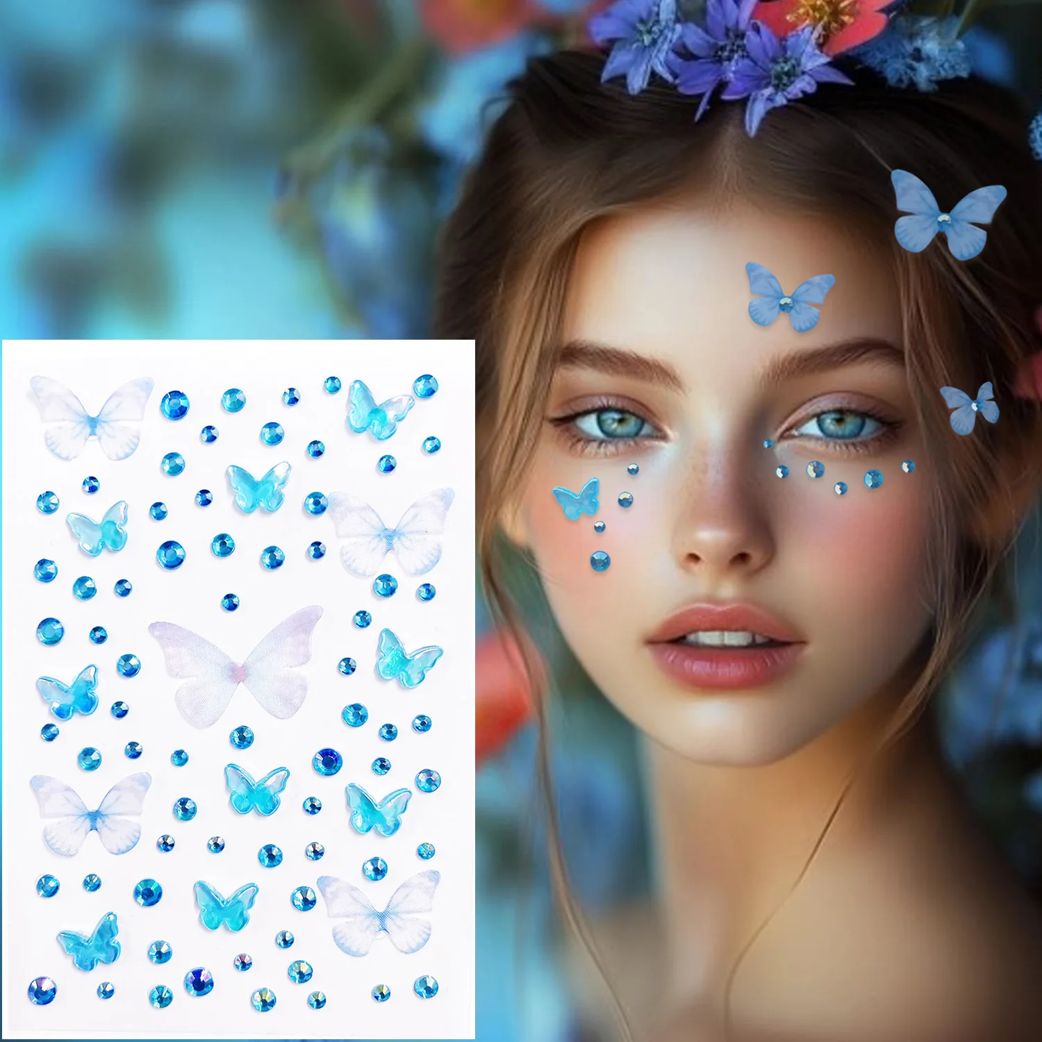 Sparkling Rhinestone Face Tattoo Stickers