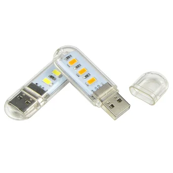 유연한 울트라 브라이트 미니 LED 3 개, USB 조명, 컴퓨터 LED 램프, PC 노트북 컴퓨터용, 독서용, 고품질