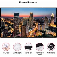 60-200 Inch Portable Foldable Projector Screen High Density White Less Creases Soft Projection Screen 16:9 Indoor Outdoor - Image 2