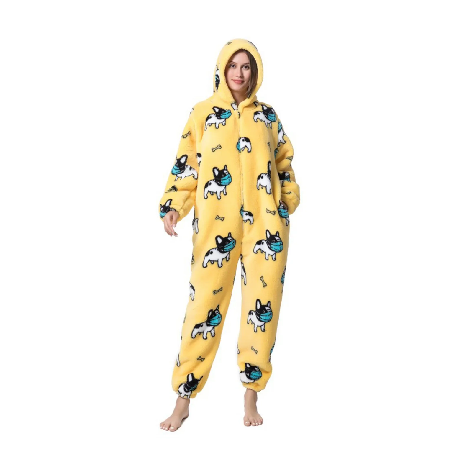 Super Long Oversized Winter Sherpa Blanket Plush Flannel Warm Family Matching Hoodie Christmas Homewear Avocado Women Sleepwear