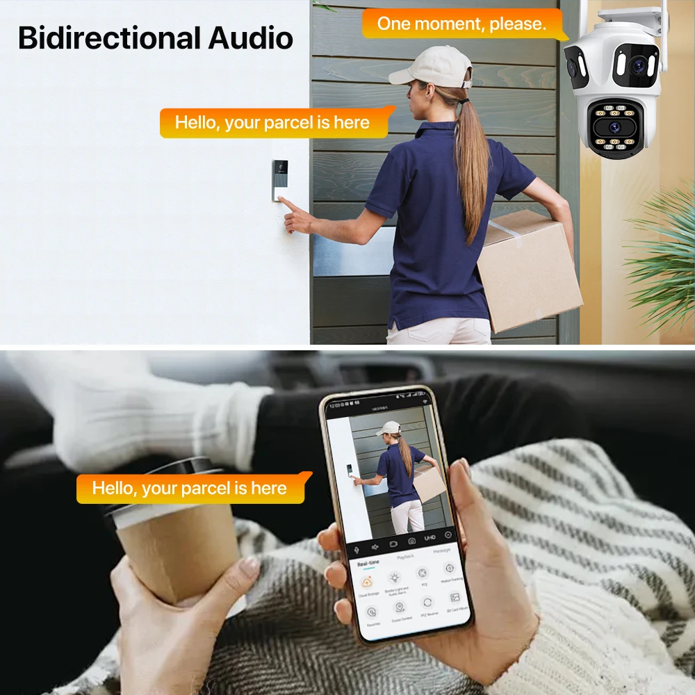 HD WIFI IP Security Camera with Three Lenses