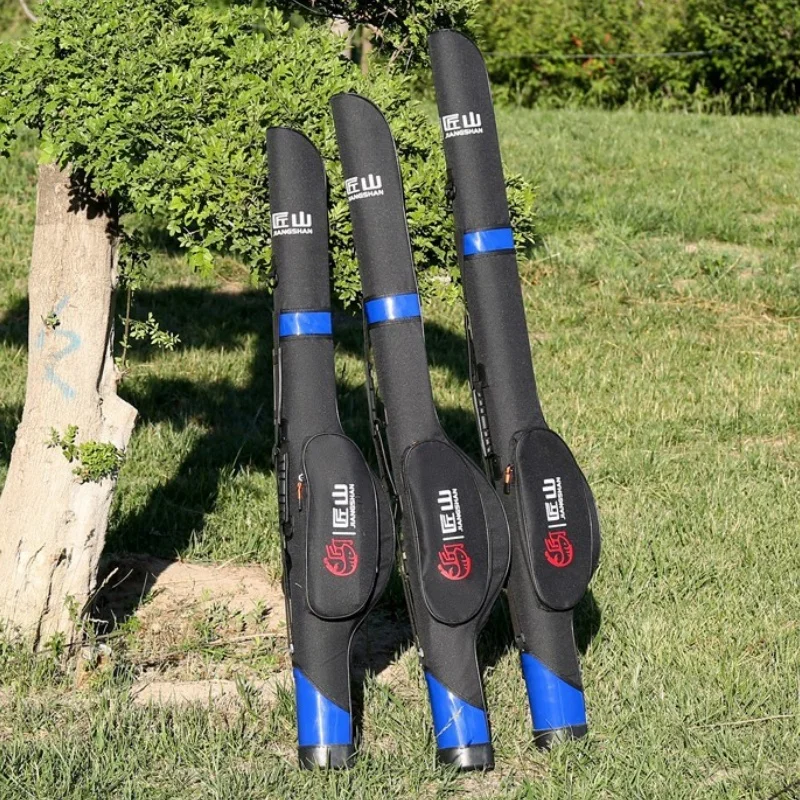 Fishing Gear Bag Waterproof Saving Space Portable Protective Case with Handle Rod Holder for Outdoor Travel Fishing Outside