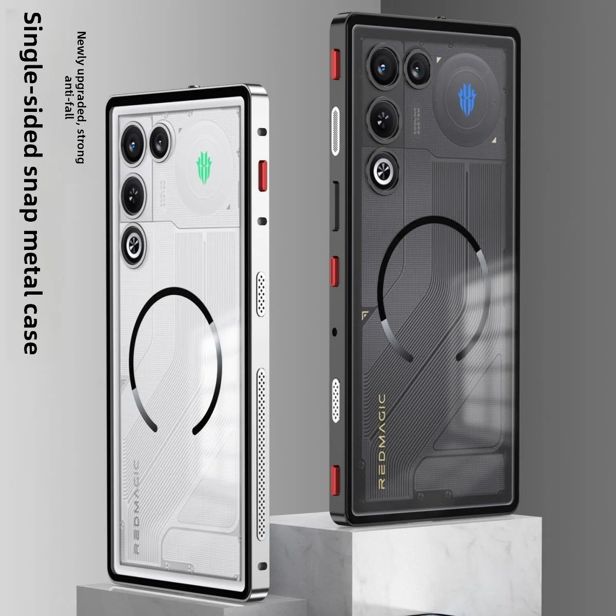 Magnetic Shockproof Matte Acrylic Phone Case with Skin-Friendly Feel