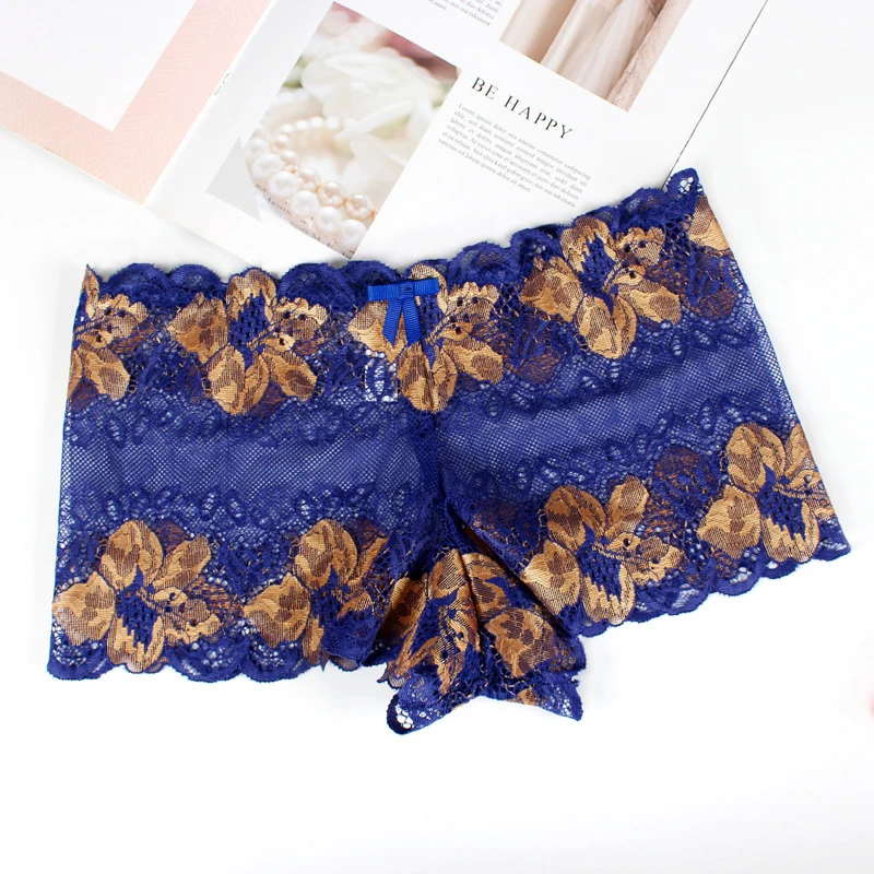 

Trendy Elegant Flower Print Women Panties Middle Waist Lace Elastic Underpants for Female 100% Cotton Material Lingerie