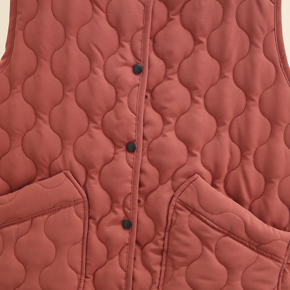 Women's Lightweight Vest, Large Pockets, Warm, O-Neck Parka, Loose, Casual, Quilted Sleeveless Jacket, Plus Size, Autumn, Winter