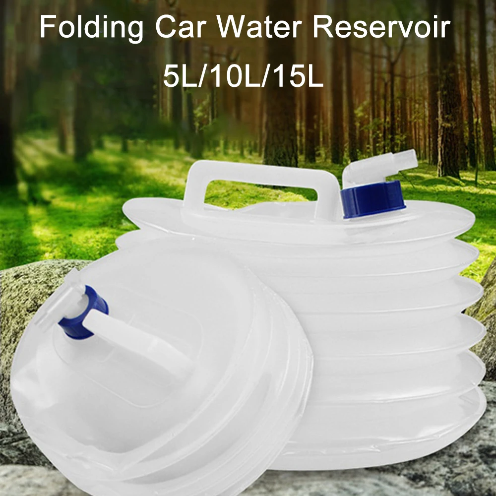

Outdoor Camping Folding Water Storage Bucket Self-Driving Car Portable Water Storage Tank Can Plastic With Faucet Water Filler