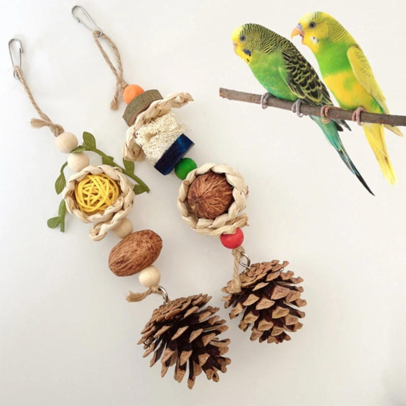 

Bird Chew Toy Chewing Small Ratten Balls for Chinchillas Guinea Pigs Squirrels Oral Care Improves Dental-Health