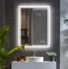 LED Light Bathroom Mirror Illuminated Wall Mounted Vanity Makeup Anti-Fog Rectangle 3 Colors Touch Light 1