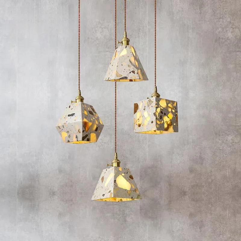 

Industrial Style Concrete Pendant Light Fixture, Eco-friendly chandeliers are suitable for bedside, restaurant, café, etc