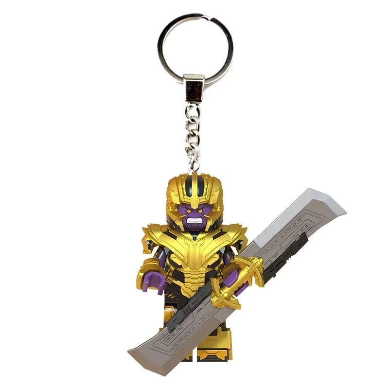 Marvel Avengers Thanos Iron Man Spiderman Doctor Strange Peripheral Movies Children's Building Blocks Keychain Doll Holiday Toy 6