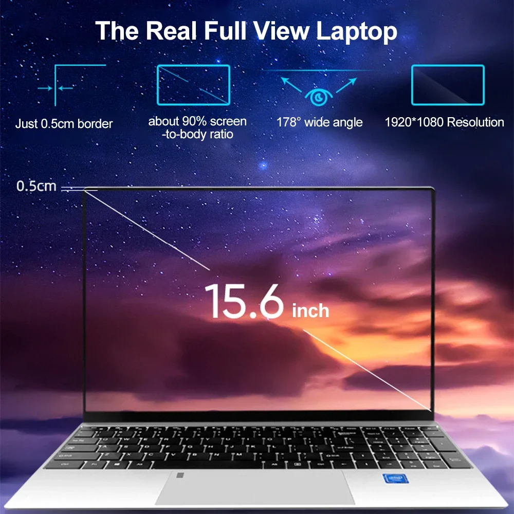 CARBAYTA Laptop Max Ram 36GB Rom 2TB SSD Metal ноутбуки Bluetooth AMD Ryzen 7 2700U Windows 10 11 Pro Portable Gaming IPS Laptop 2