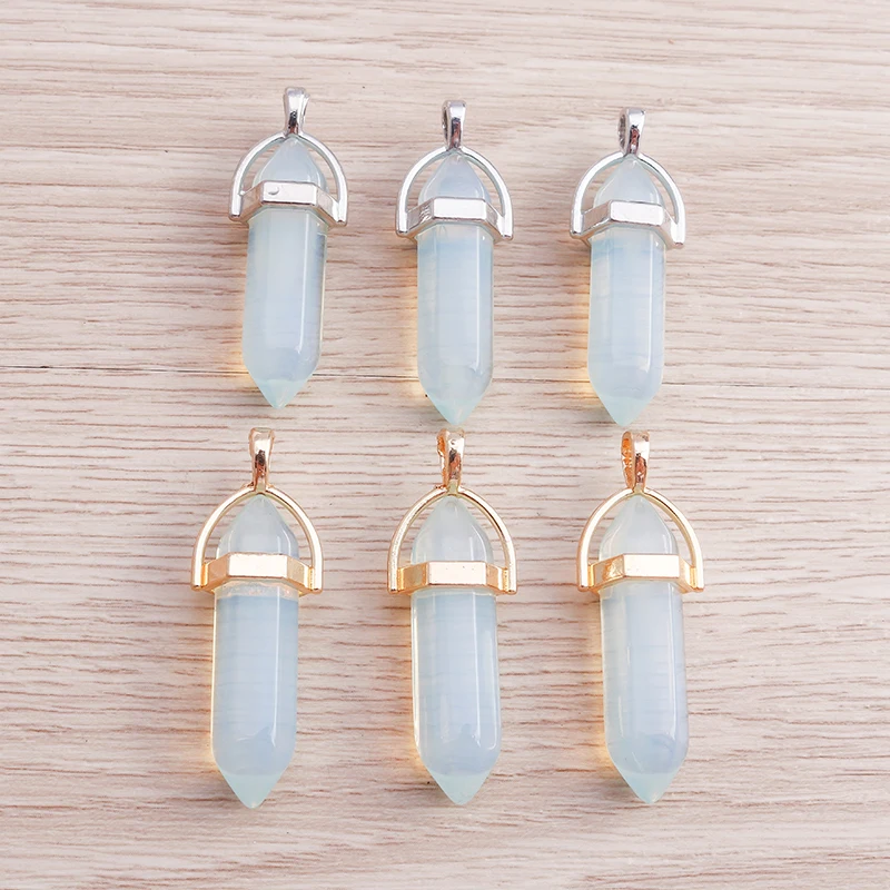 Tusember 믹스 5pcs 천연 보석 돌 석영 크리스탈 육각형 펜던트 Reiki 돌 DIY 쥬얼리 만들기 목걸이 귀걸이 공예