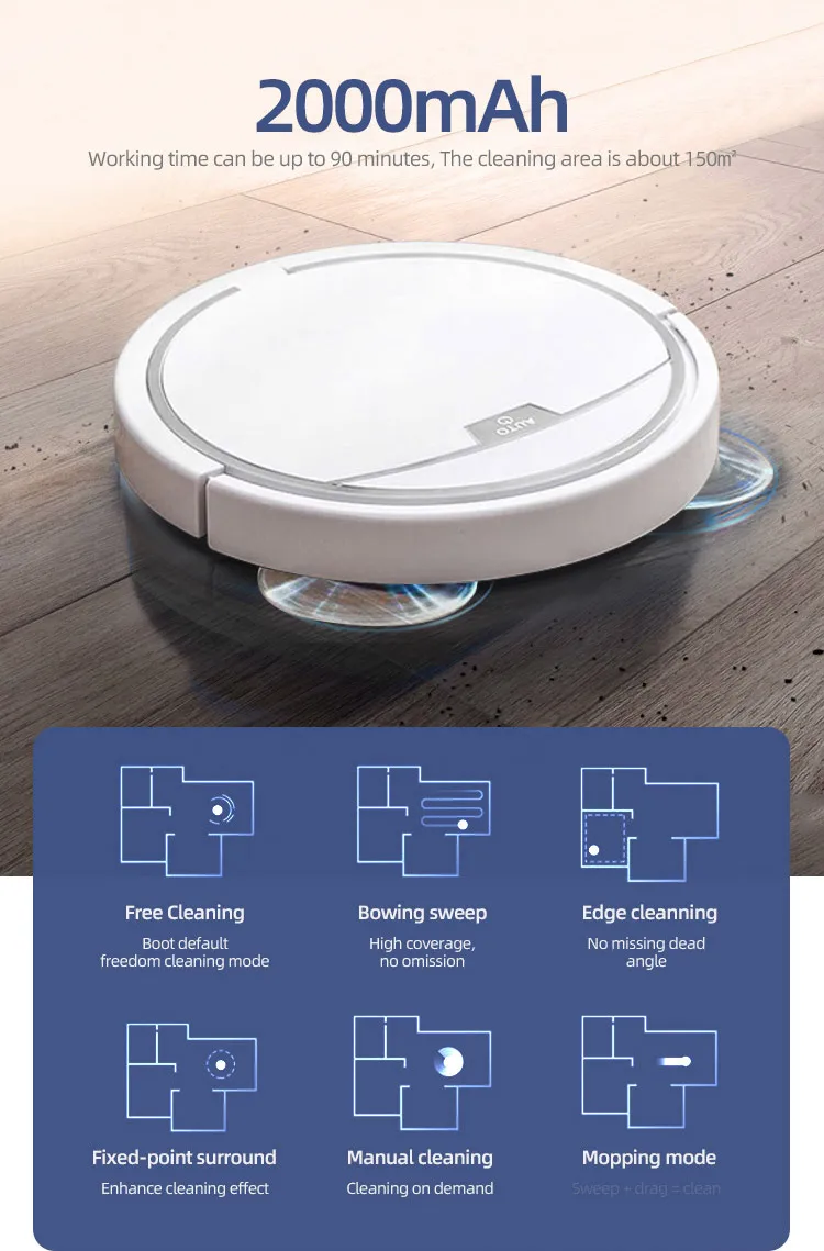 Automatic App Control Vacuum Cleaner Household Floor Sweeper Water Tank Wet Dry Electric Mop Robot Vacuum Cleaning Machine