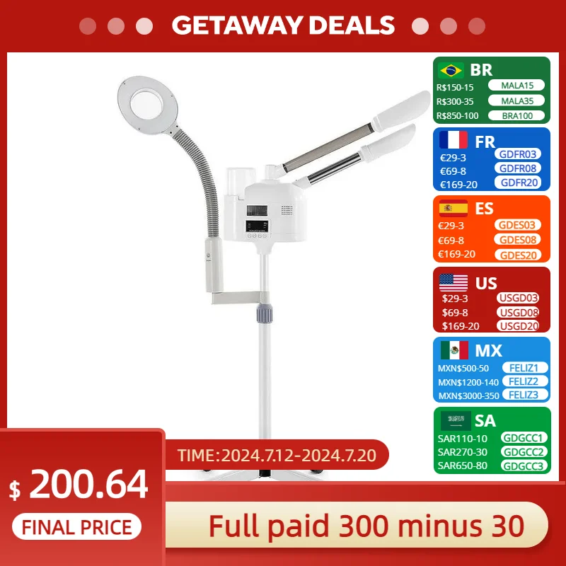 

Профессиональная лампа 3 в 1 с 5-кратным увеличением, улучшенный нагревательный сенсорный экран PTC для салона красоты