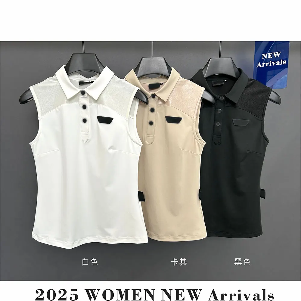 new summer women's sleeveless golf T-shirt, comfortable, breathable, quick drying,