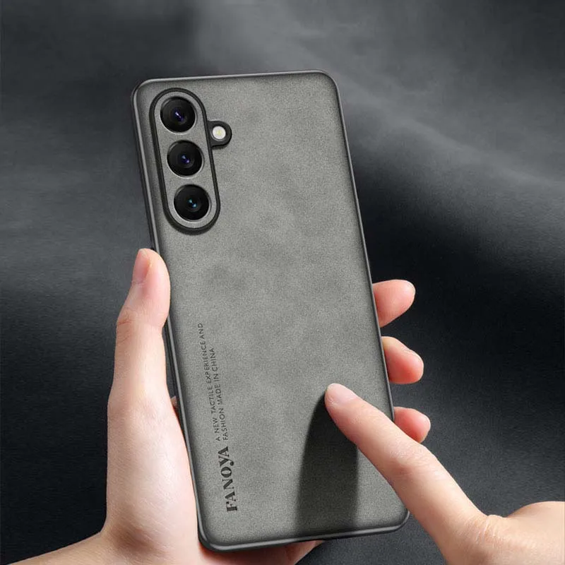 EUCAGR Luxury Sheepskin PU Leather Phone Case with Silicone Back Cover