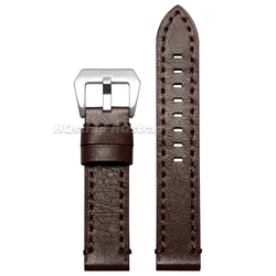 Premium Genuine Leather Watchband - Handmade Cowhide Strap for All - Day Comfort (Dark Brown)
