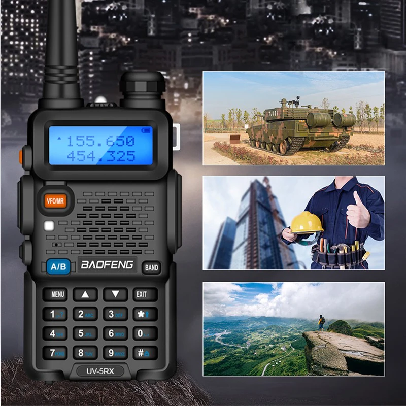 Baofeng UV-5RX Walkie Talkie M-5R AM FM Radio Six-Band 108-136MHz 350-390MHz Wireless Copy Frequency Upgraded UV5R Two Way Radio 5