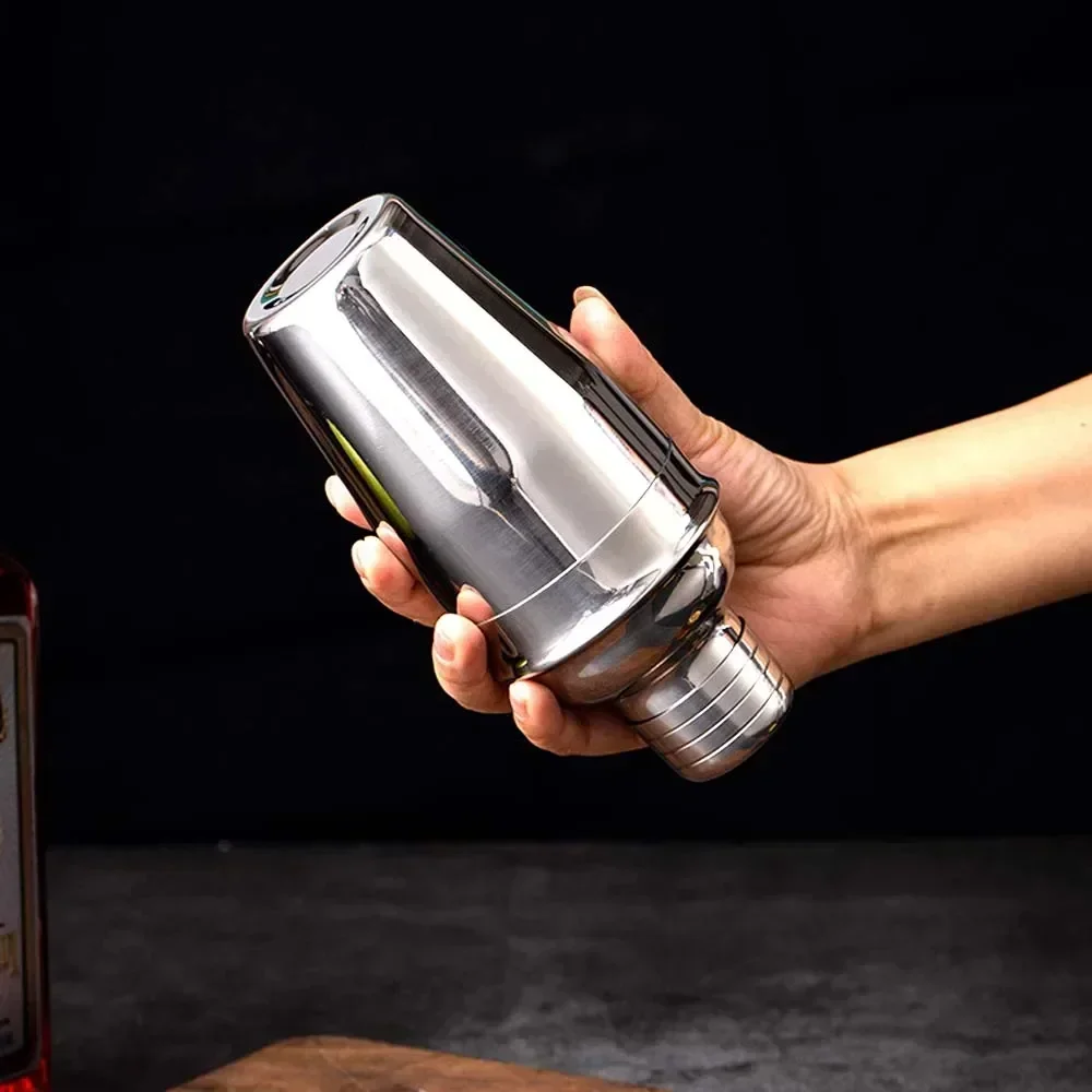 Cocktail Shaker Bartender Tool Stainless Steel Cobbler Shaker Wine Mixer Martini Drinking Bar Party Accessories 350/550ml/750ml