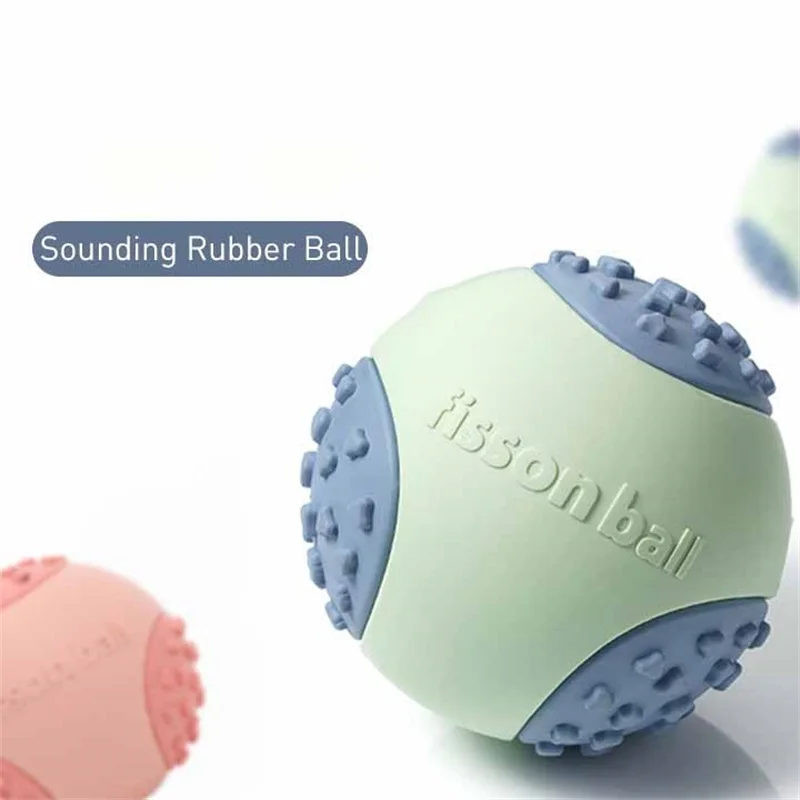 Spike Ball Sounding Dog Toy Non-toxic Natural Rubber Bite Resistant Balls Pet Teeth Cleaner Outdoor Interactive Accessories