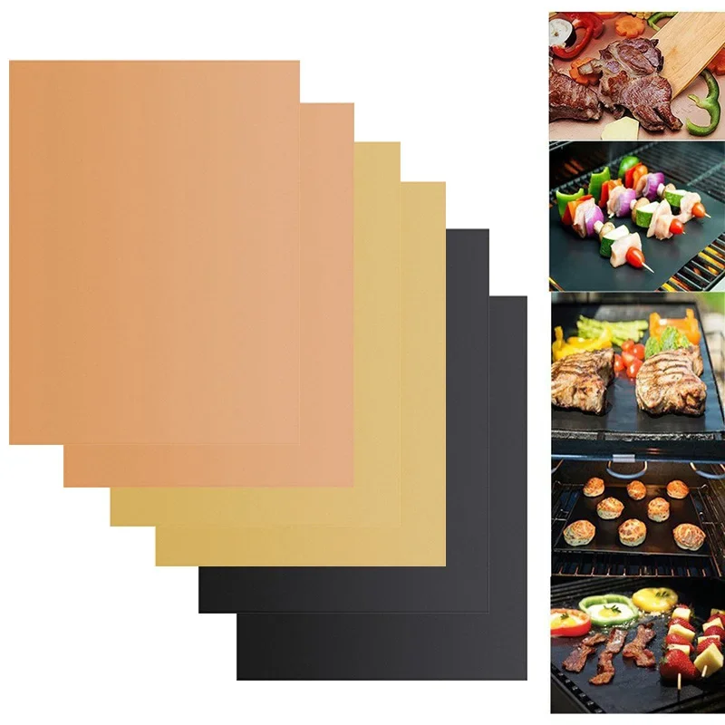 3color Non-stick BBQ Grill Pad Heat Resistant Barbecue Grill Mat Outdoor Party BBQ Accessories Kitchen Baking Oven Tools