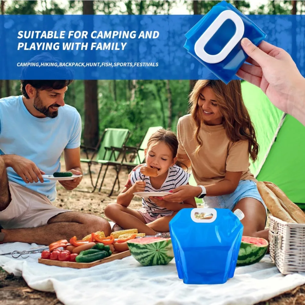 Can Camping Supplie 5/10L Camping Water Bag Portable Folding Water Bucket Large Container Outdoor Travel Collapsible Pouch folding bucket water bucket water storage bag