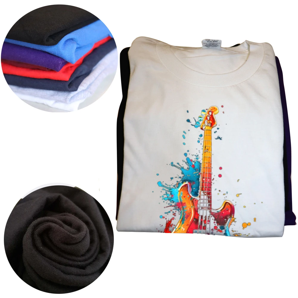Colorful Bass Guitar Graphic Oversized Unisex T-Shirt