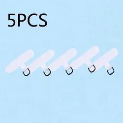 Ultra-Thin Stainless Steel Phone Tether Patch - Secure Lanyard Connect Piece (5pcs Nilon white)