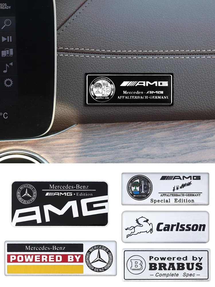 1Pcs 3D Metal Stickers Car Body Trunk Decal For Mercedes Benz AMG