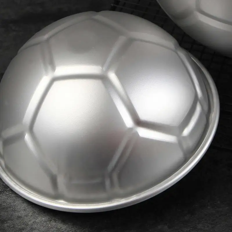 Cake Tools 3D Soccer Ball Aluminum Baking Pan 3.14in Football Shape Metal Cake Pan Mold Half Ball Aluminum Hemisphere