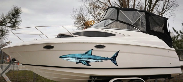 Shark Boat Graphic Decals Vinyl Graphic Decal for Cars, Trucks and Boats,  Waving Boat Wrap Kit 3M Cast Vinyl - AliExpress