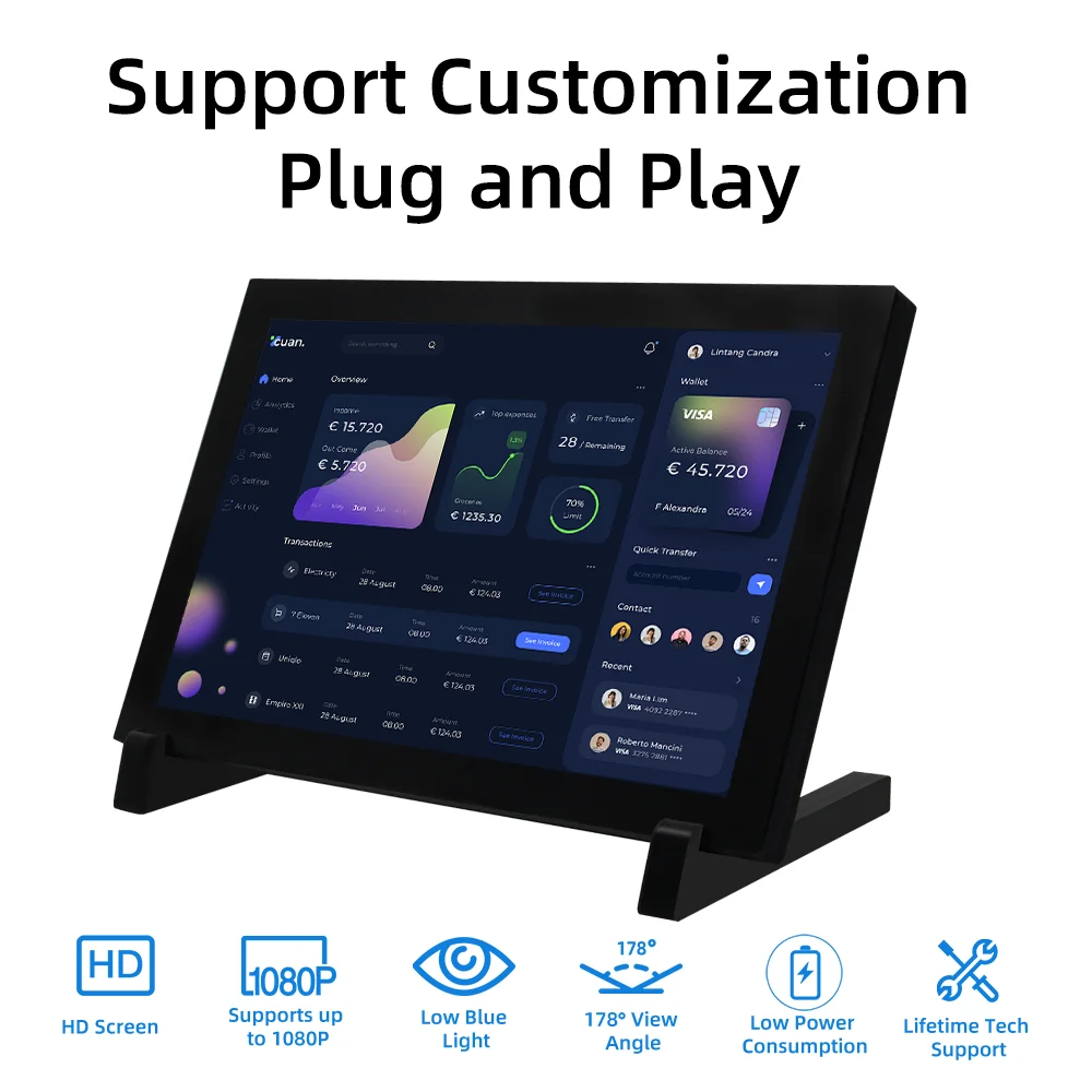 Фото IPistBit 10,1 дюймовый емкостный сенсорный портативный монитор 1280X80 0 IPS дисплей для Raspberry Pi Win 8/10 ЖК-дисплей со Чехол №3