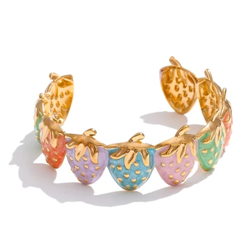 Strawberry Open Cuff Bracelet