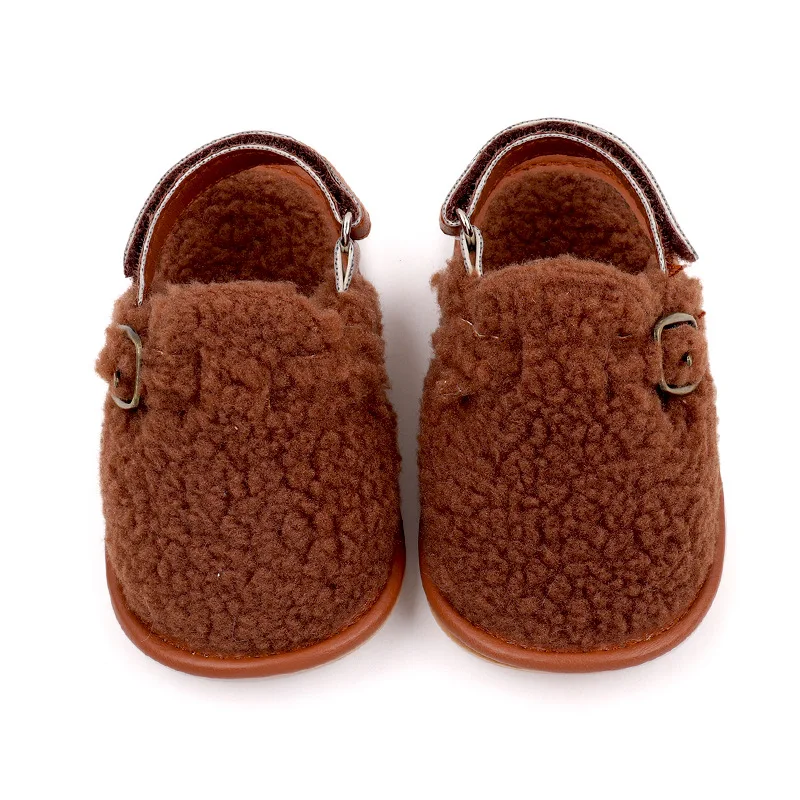 Infant Newborn Baby Slippers Toddler Girls Boys Prewalker Trainers First Walker Fur Winter Warm Baby Anti-slip Crib Shoes