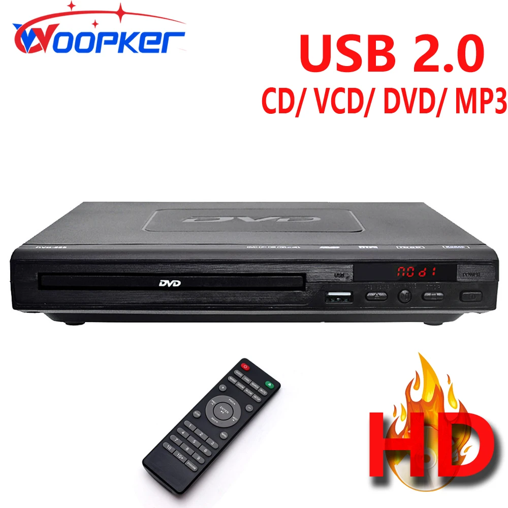 Woopker Home Theatre Vd-225Multi Region Dvd Player with Digital Tv Support Enjoy The Ultimate Home Entertainment Experience1080P